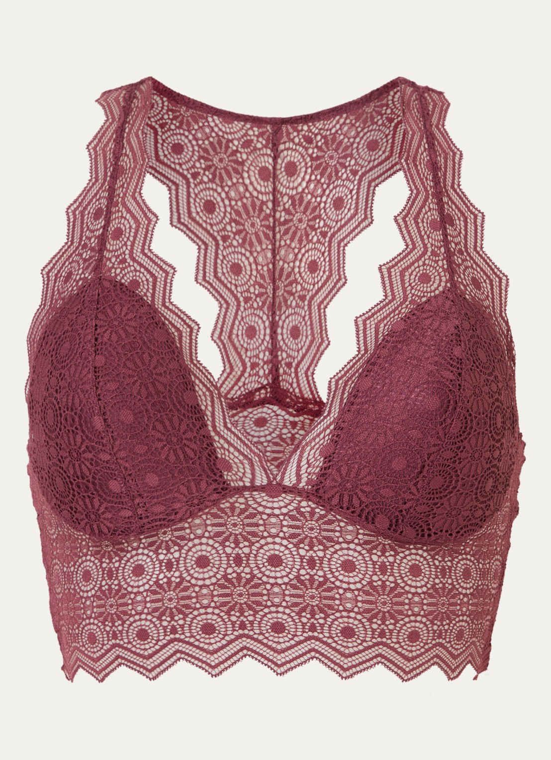 Passionata Georgia bralette van kant - voorkant aubergine