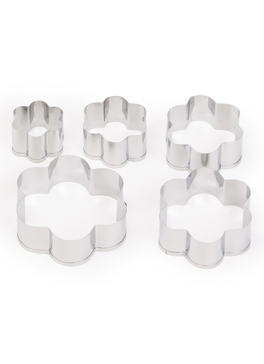Patisse Accessories bloem uitsteekvormen 5-delig - voorkant zilver