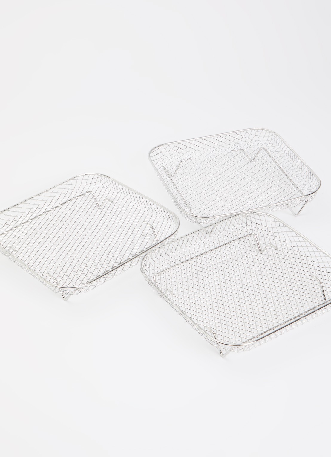 Patisse Air Frying bak- en kookmand set van 3 - voorkant 2 zilver