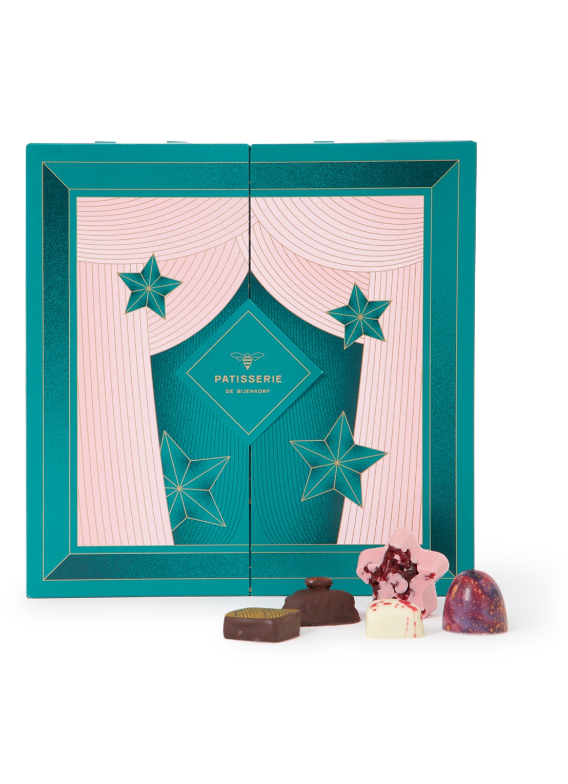 Patisserie de Bijenkorf Adventskalender met chocolade bonbons - 25 dagen - voorkant 2 undefined