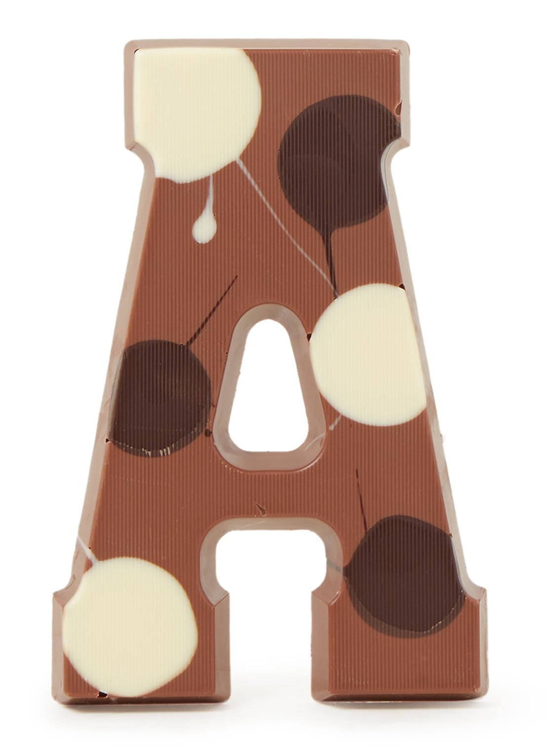 Patisserie de Bijenkorf Chocoladeletter Melk gevlekt 190 gram - A t/m Z - voorkant a