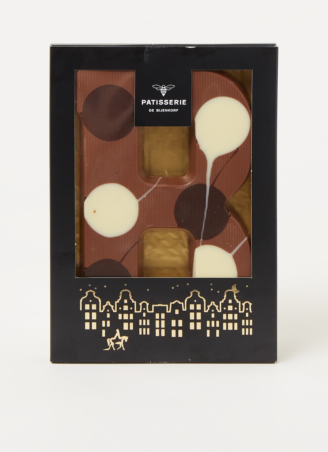 Patisserie de Bijenkorf Chocoladeletter Melk gevlekt 190 gram - A t/m Z - voorkant 2 b