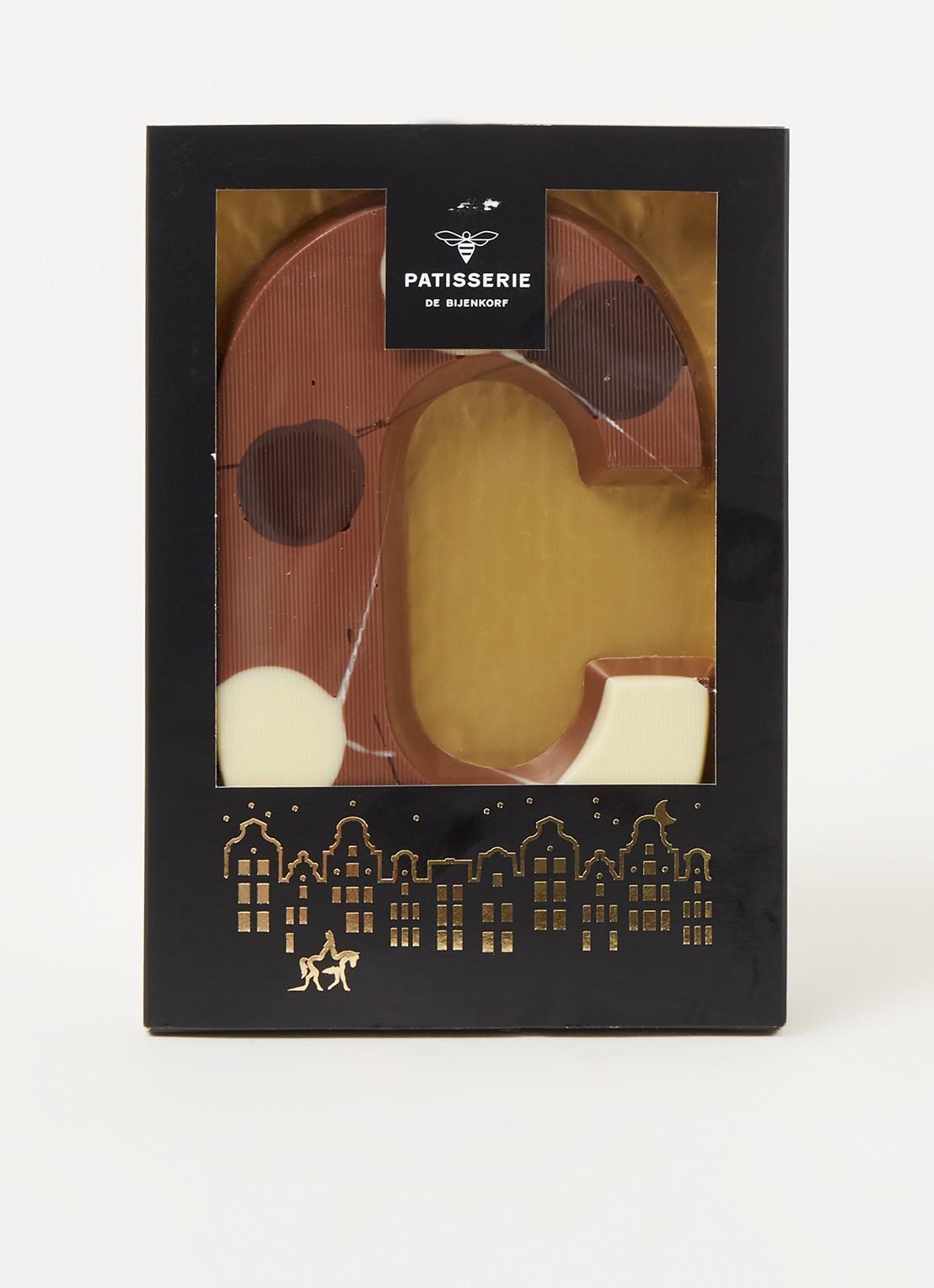 Patisserie de Bijenkorf Chocoladeletter Melk gevlekt 190 gram - A t/m Z - voorkant 2 c