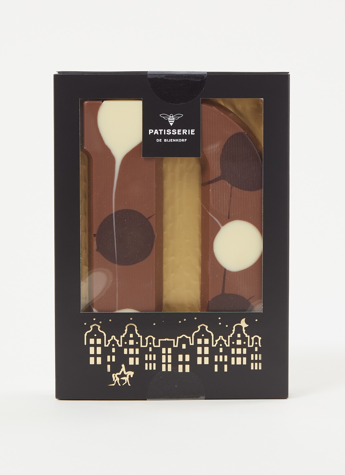 Patisserie de Bijenkorf Chocoladeletter Melk gevlekt 190 gram - A t/m Z - voorkant 2 d