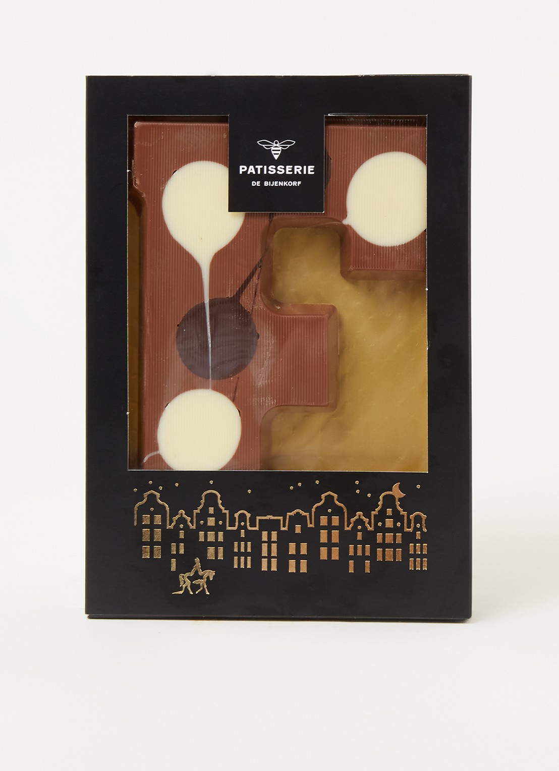 Patisserie de Bijenkorf Chocoladeletter Melk gevlekt 190 gram - A t/m Z - voorkant 2 f
