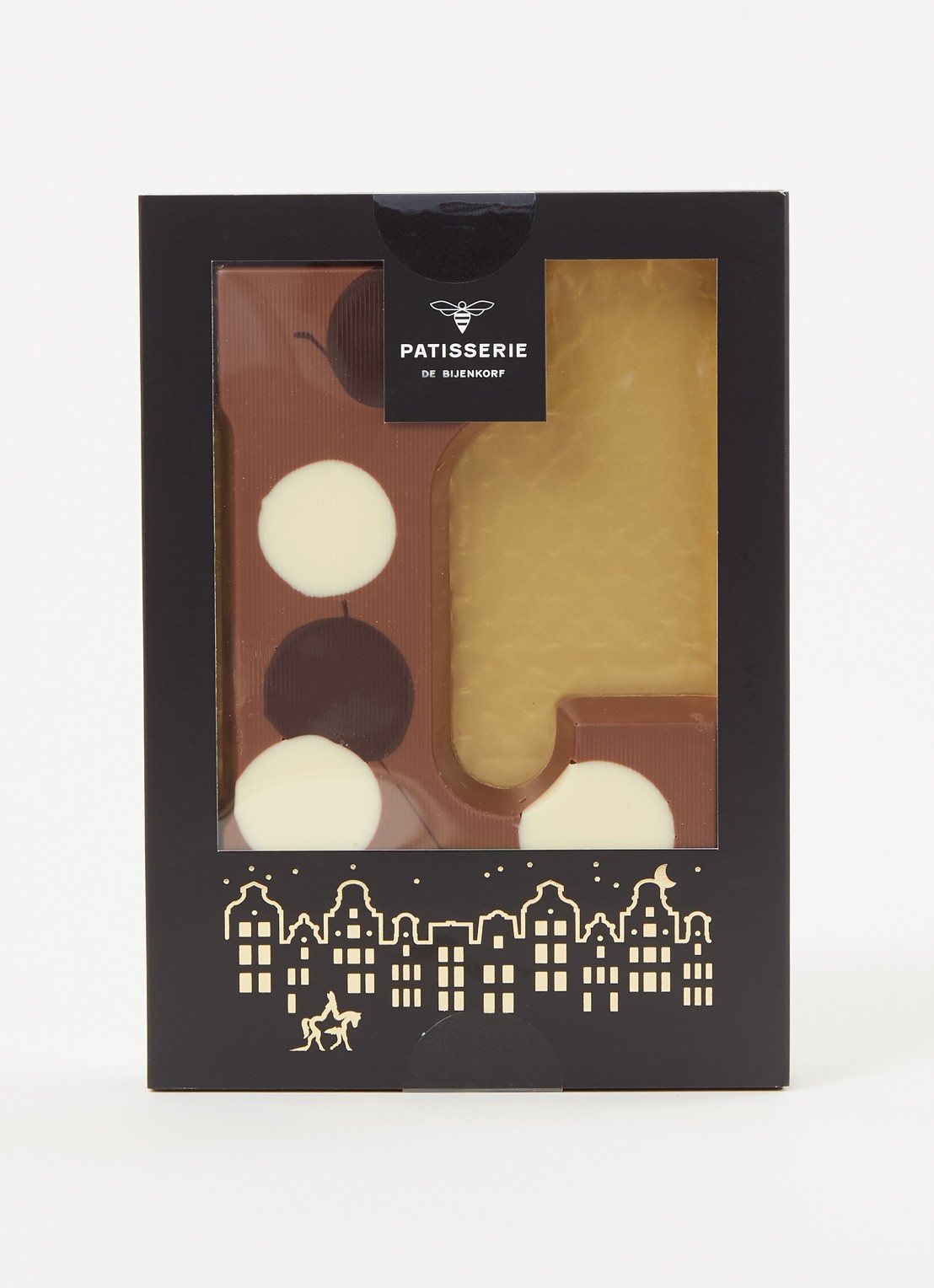 Patisserie de Bijenkorf Chocoladeletter Melk gevlekt 190 gram - A t/m Z - voorkant 2 l