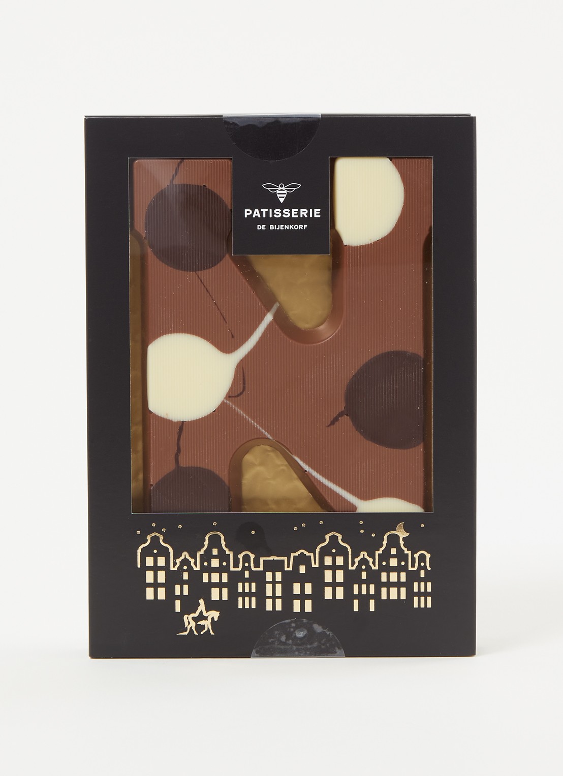 Patisserie de Bijenkorf Chocoladeletter Melk gevlekt 190 gram - A t/m Z - voorkant 2 n