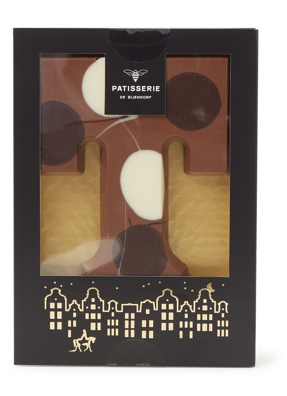 Patisserie de Bijenkorf Chocoladeletter Melk gevlekt 190 gram - A t/m Z - voorkant 2 t