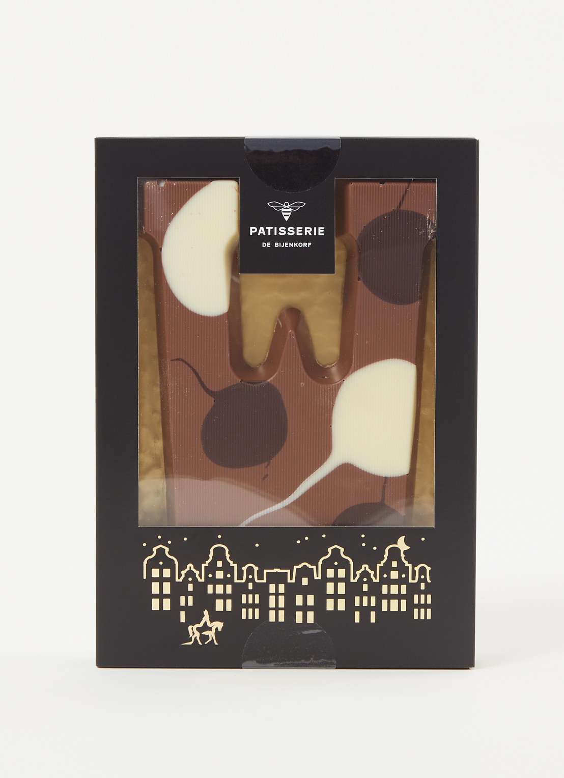 Patisserie de Bijenkorf Chocoladeletter Melk gevlekt 190 gram - A t/m Z - voorkant 2 w
