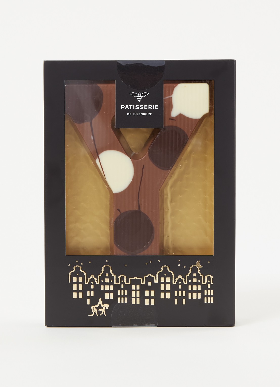 Patisserie de Bijenkorf Chocoladeletter Melk gevlekt 190 gram - A t/m Z - voorkant 2 y