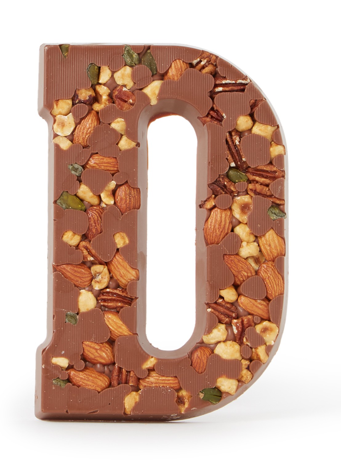 Patisserie de Bijenkorf Chocoladeletter Melk met noten 185 gram - A t/m Z - voorkant d