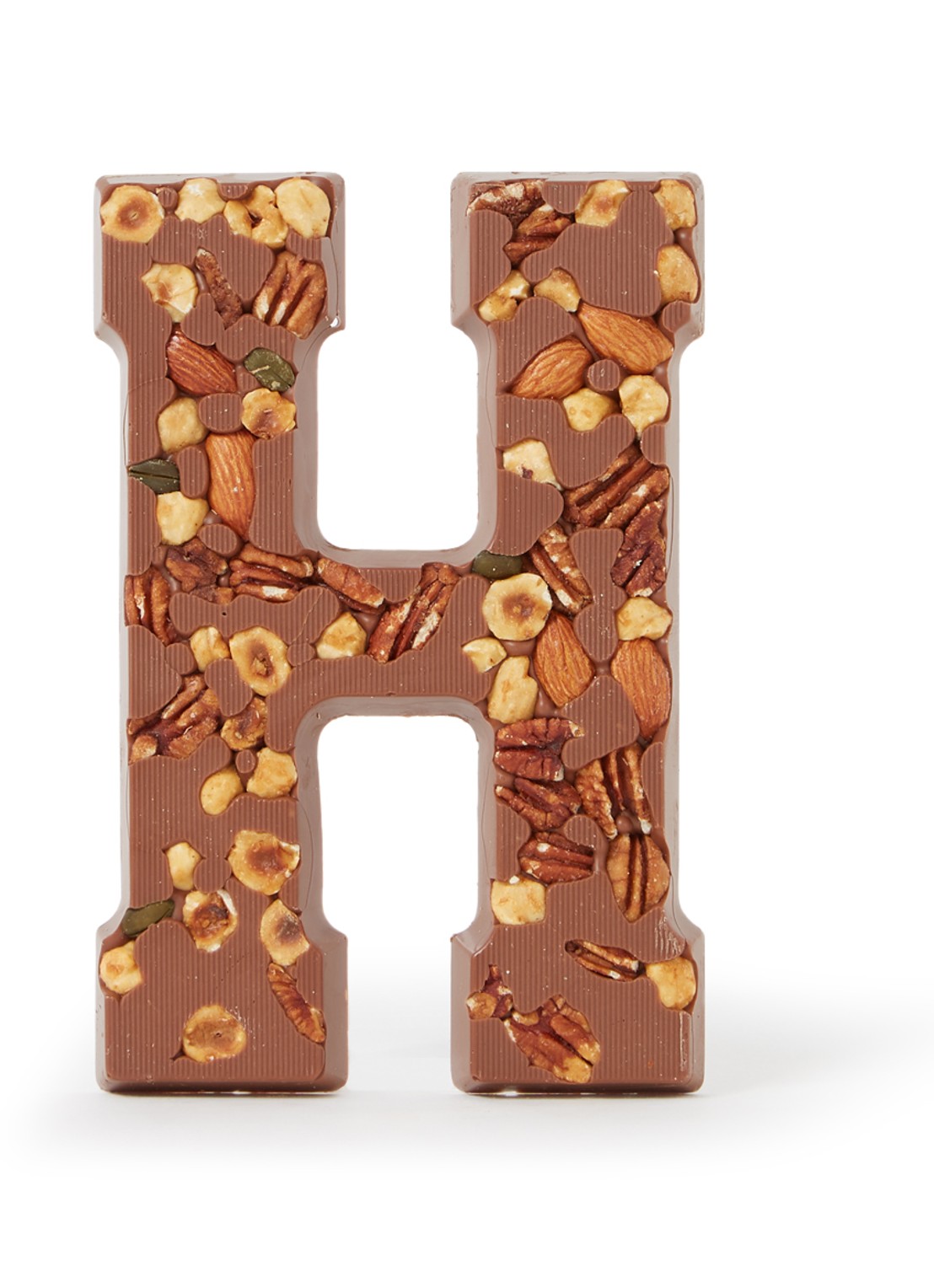 Patisserie de Bijenkorf Chocoladeletter Melk met noten 185 gram - A t/m Z - voorkant h