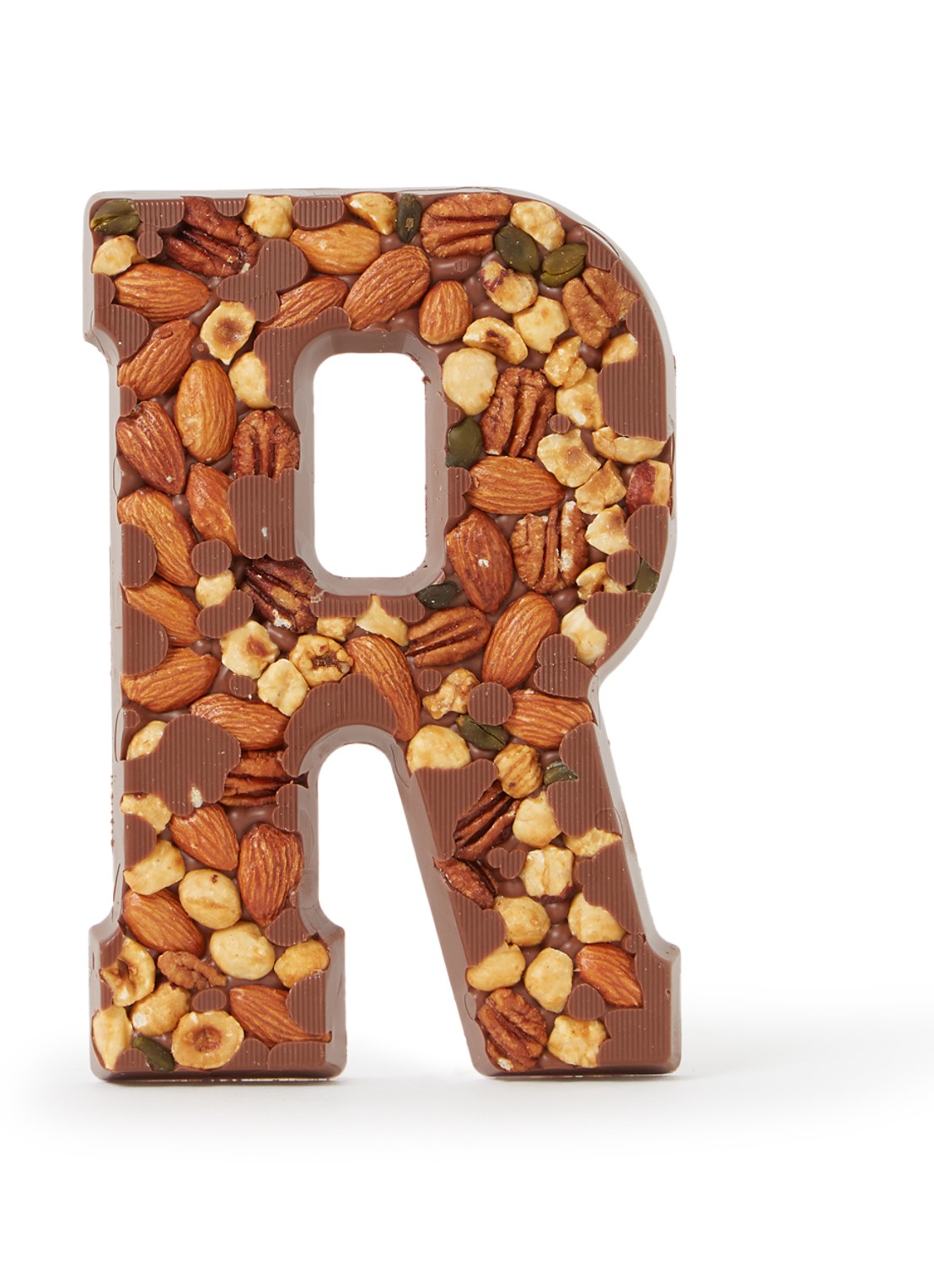 Patisserie de Bijenkorf Chocoladeletter Melk met noten 185 gram - A t/m Z - voorkant r