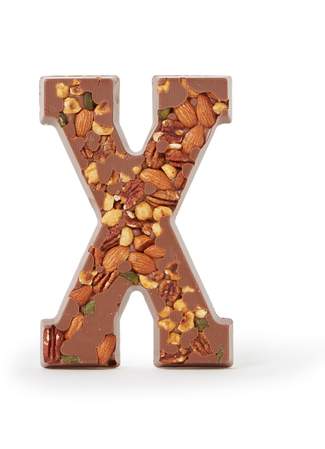 Patisserie de Bijenkorf Chocoladeletter Melk met noten 185 gram - A t/m Z - voorkant x