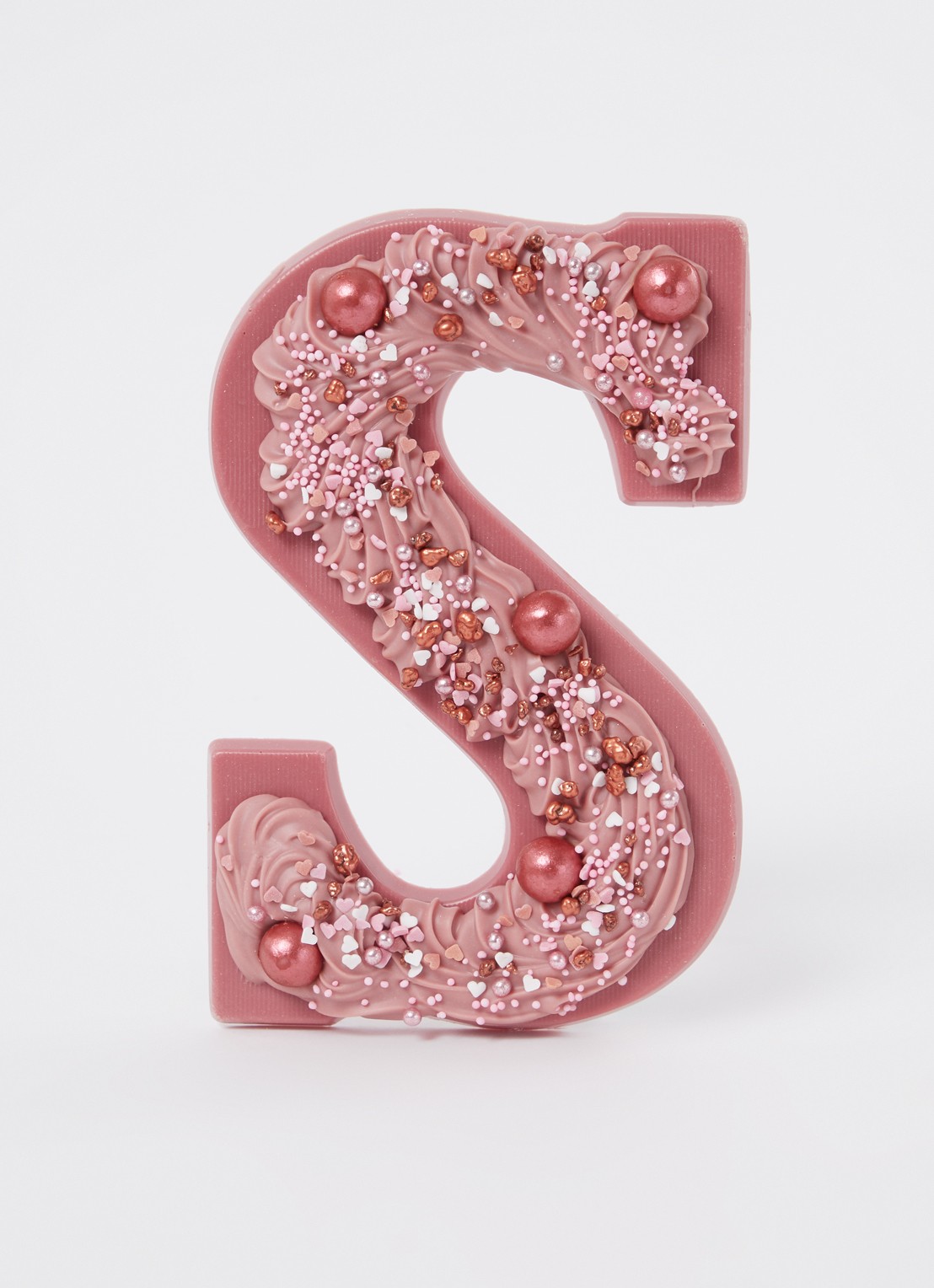 Patisserie de Bijenkorf Chocoladeletter S Roze met roomchocolade 160 gram - Limited Edition - voorkant 2 undefined