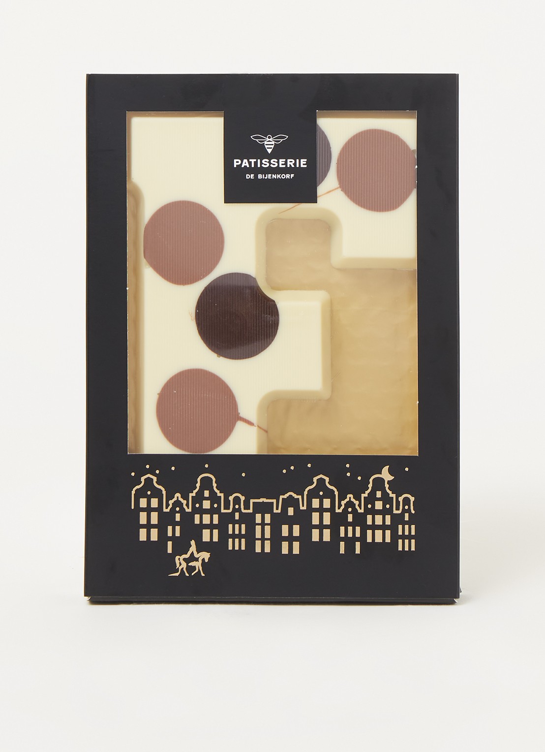 Patisserie de Bijenkorf Chocoladeletter Wit gevlekt 190 gram - A t/m Z - voorkant 2 f