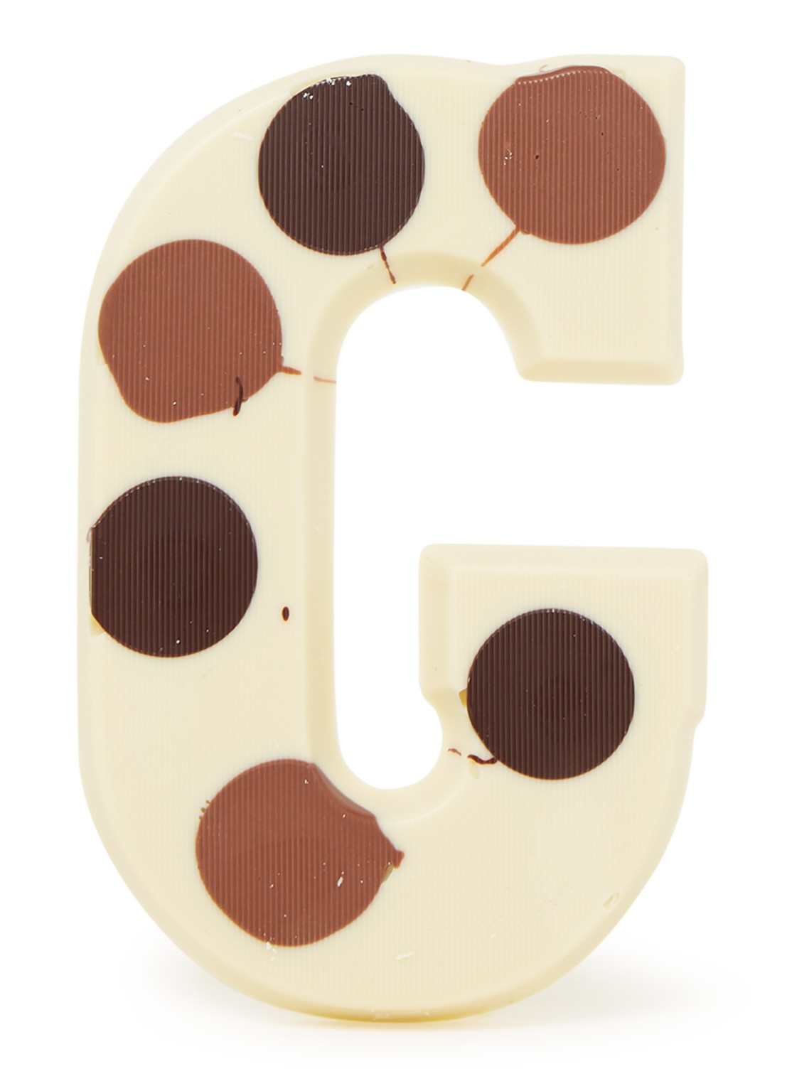 Patisserie de Bijenkorf Chocoladeletter Wit gevlekt 190 gram - A t/m Z - voorkant g