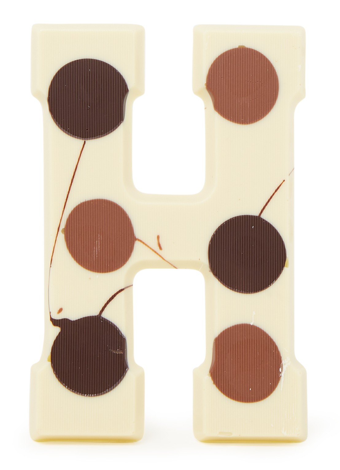 Patisserie de Bijenkorf Chocoladeletter Wit gevlekt 190 gram - A t/m Z - voorkant h