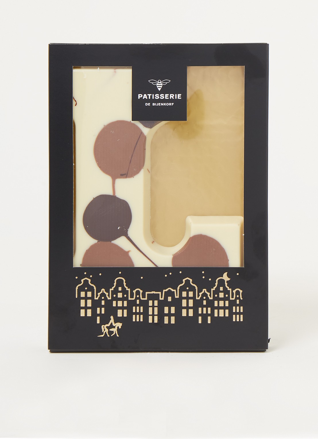 Patisserie de Bijenkorf Chocoladeletter Wit gevlekt 190 gram - A t/m Z - voorkant 2 l