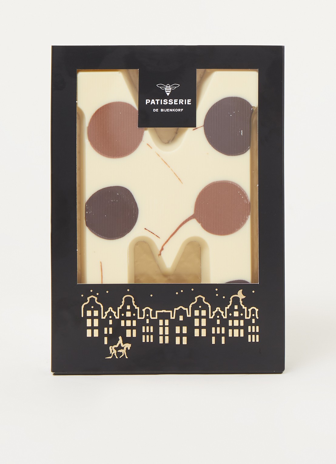 Patisserie de Bijenkorf Chocoladeletter Wit gevlekt 190 gram - A t/m Z - voorkant 2 m