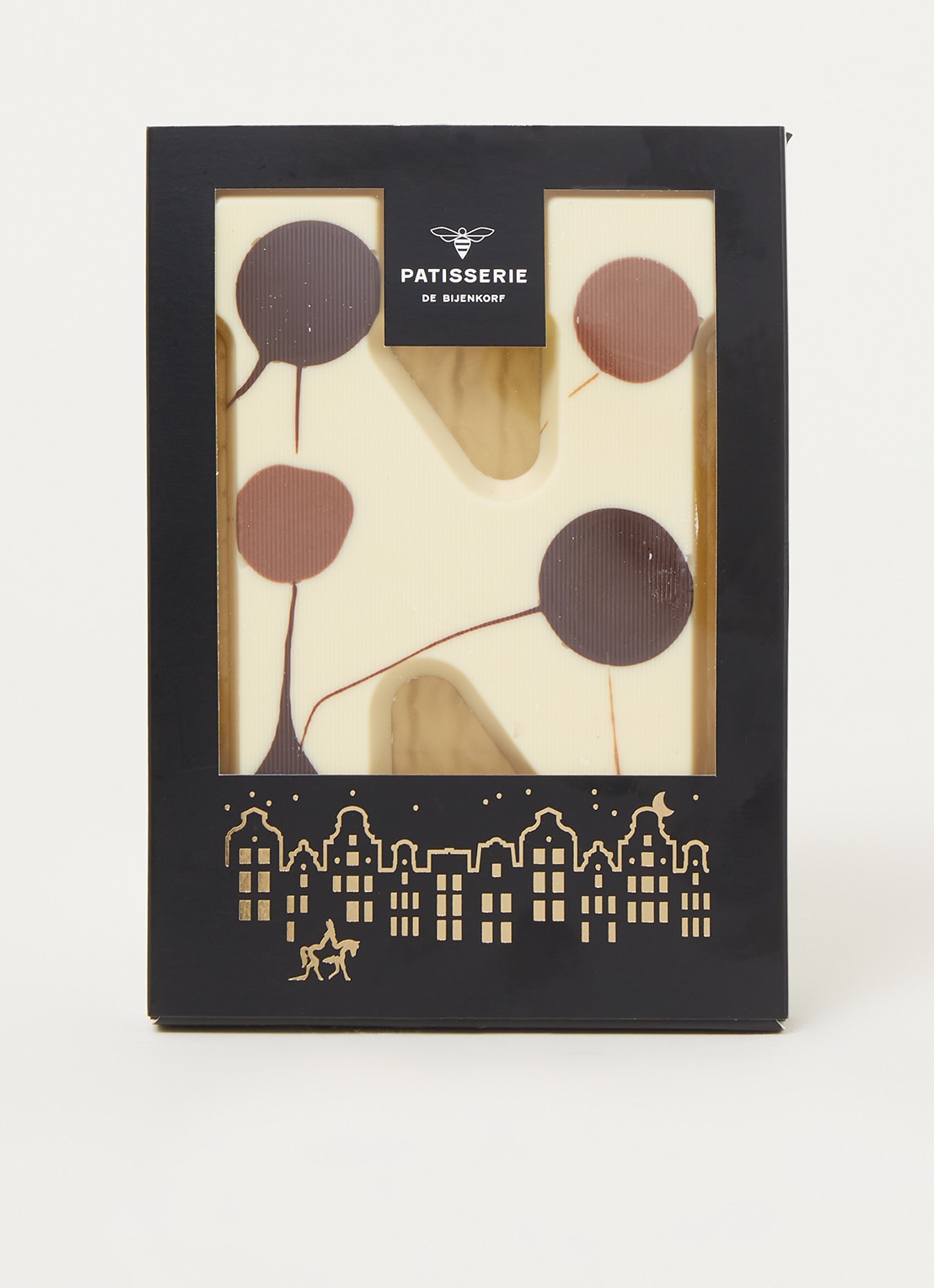 Patisserie de Bijenkorf Chocoladeletter Wit gevlekt 190 gram - A t/m Z - voorkant 2 n