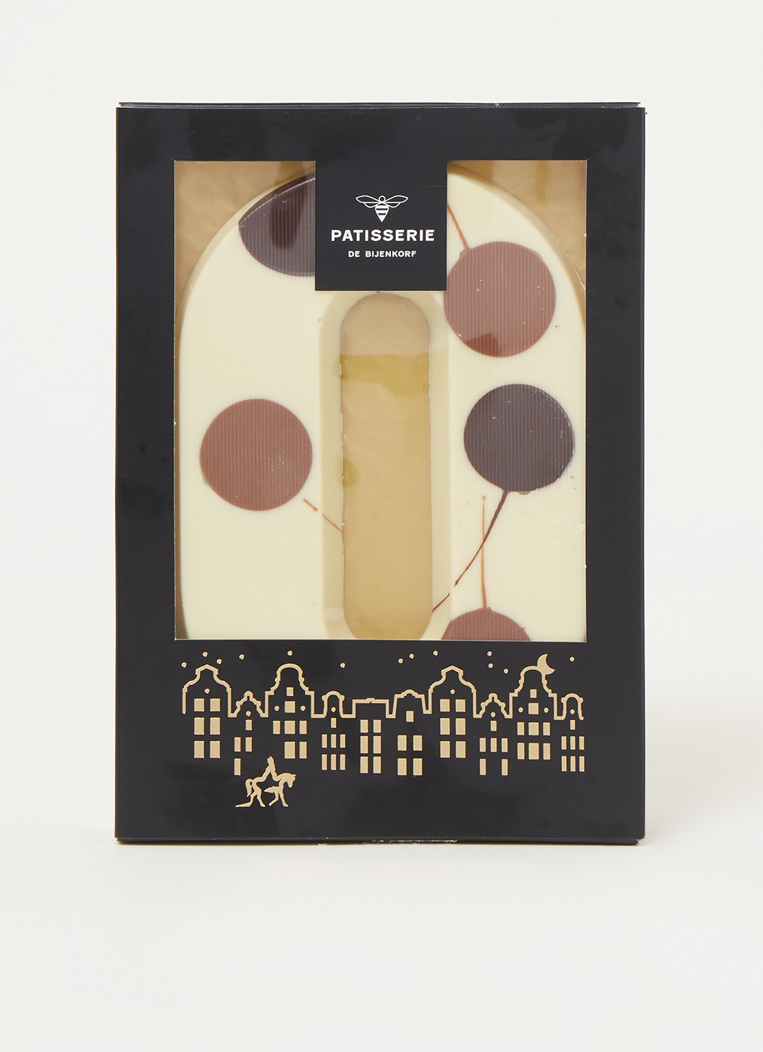 Patisserie de Bijenkorf Chocoladeletter Wit gevlekt 190 gram - A t/m Z - voorkant 2 o