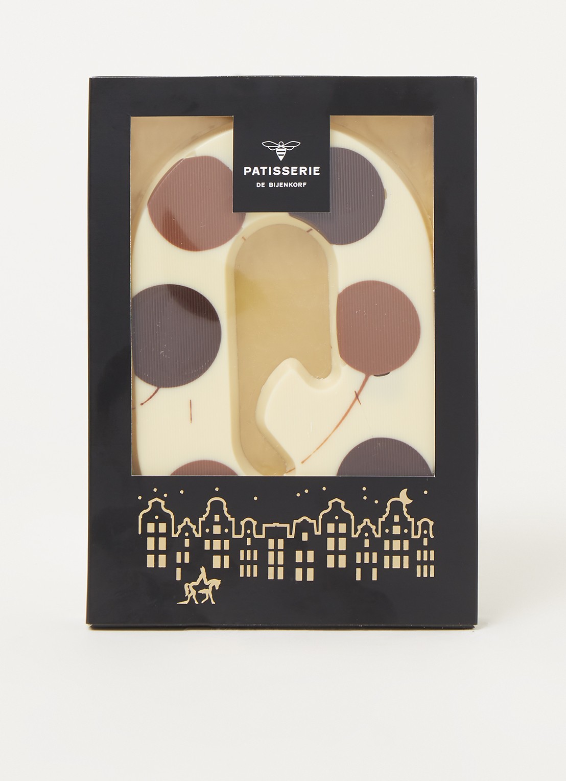 Patisserie de Bijenkorf Chocoladeletter Wit gevlekt 190 gram - A t/m Z - voorkant 2 q