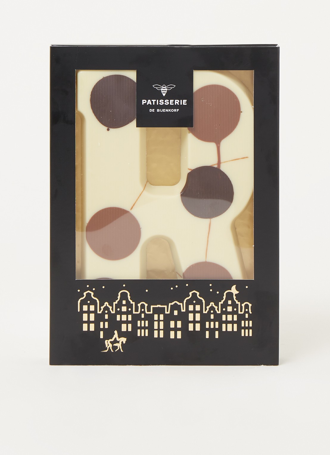 Patisserie de Bijenkorf Chocoladeletter Wit gevlekt 190 gram - A t/m Z - voorkant 2 r