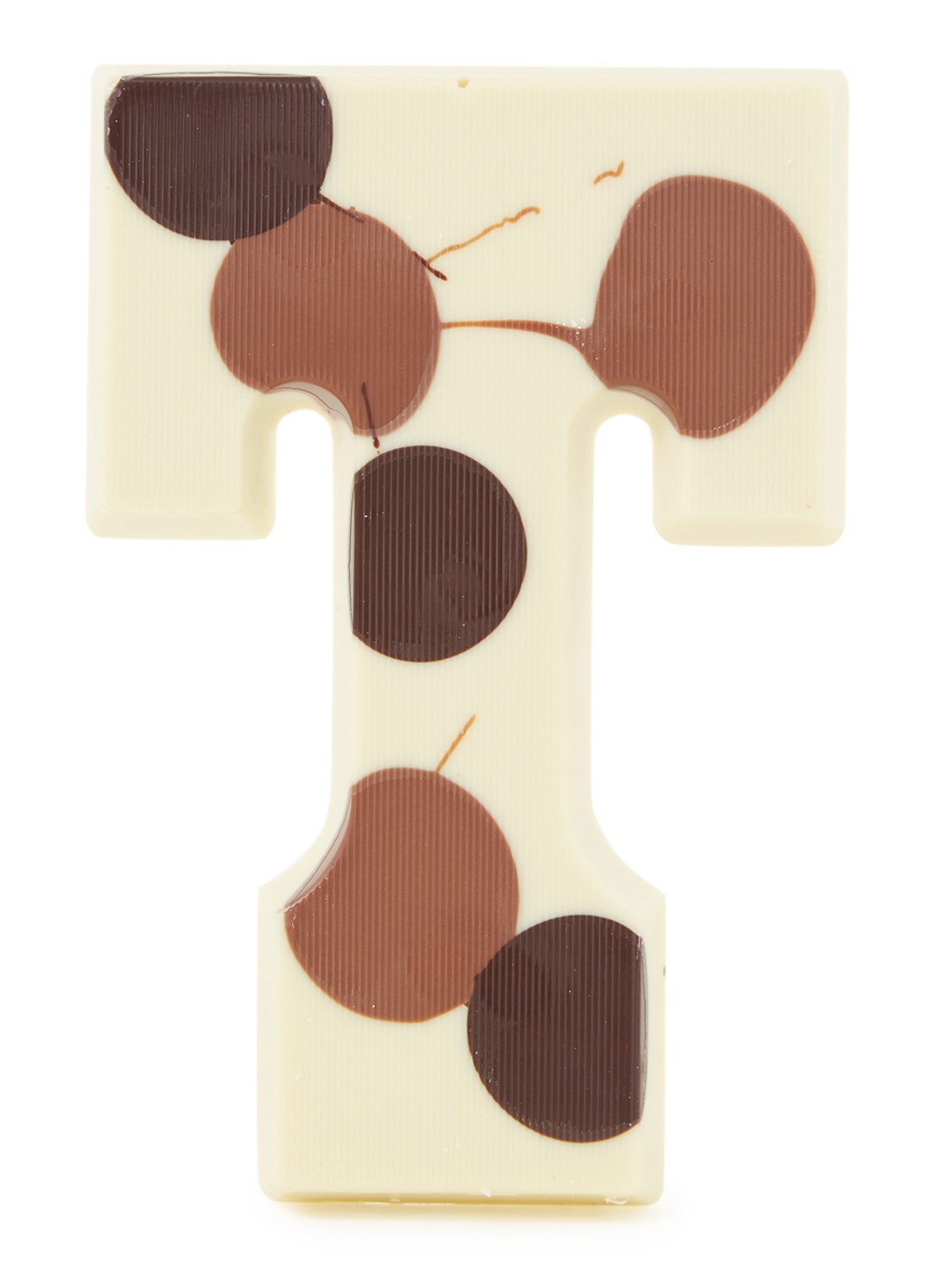 Patisserie de Bijenkorf Chocoladeletter Wit gevlekt 190 gram - A t/m Z - voorkant t
