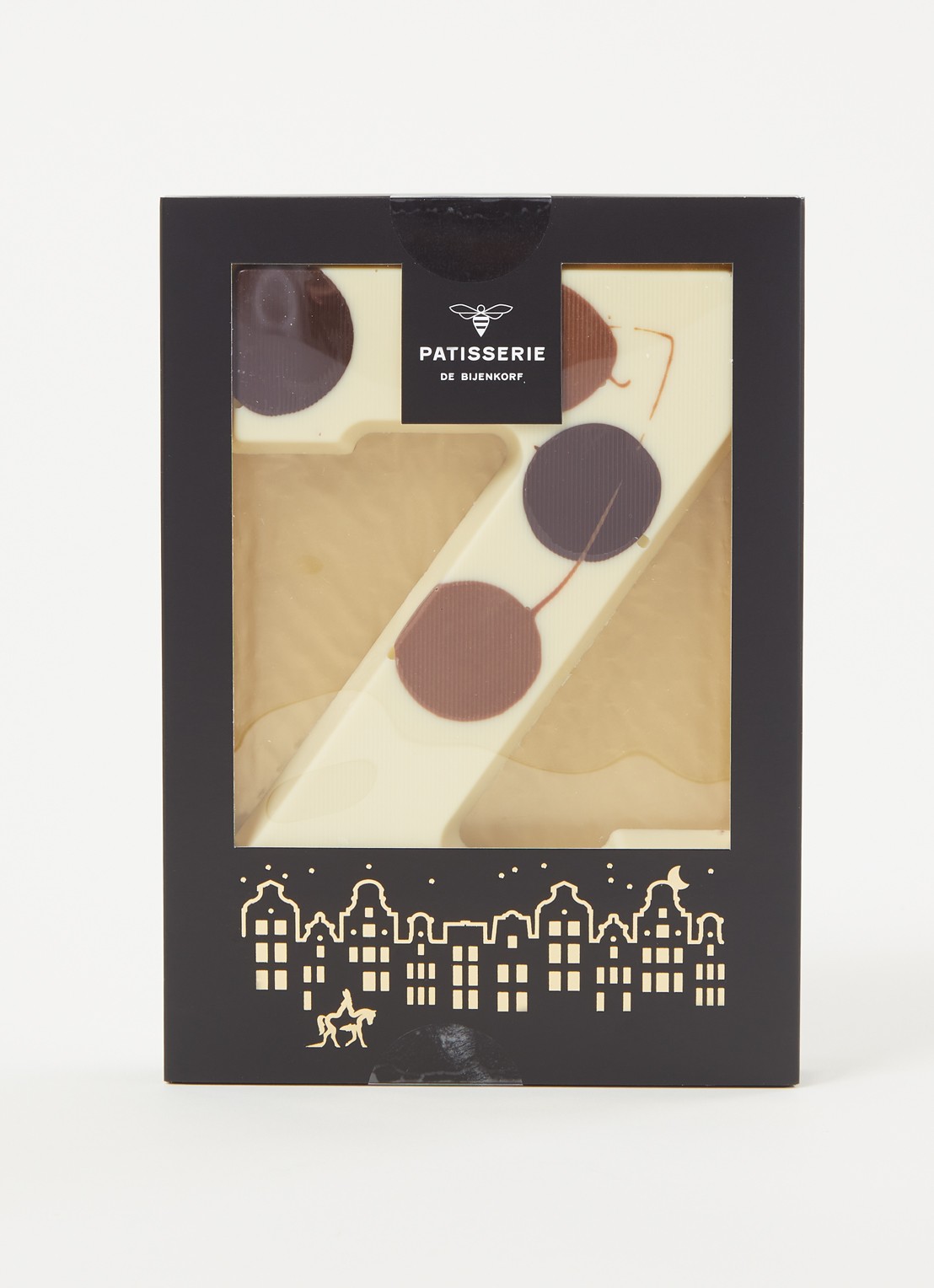 Patisserie de Bijenkorf Chocoladeletter Wit gevlekt 190 gram - A t/m Z - voorkant 2 z