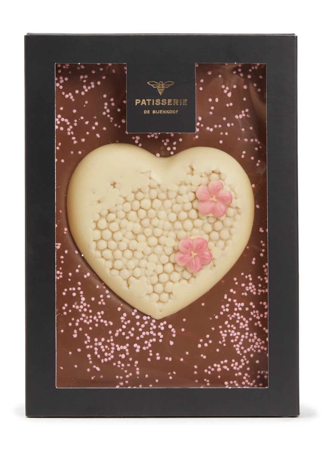 Patisserie de Bijenkorf Hart melkchocoladereep 210 gram - voorkant undefined