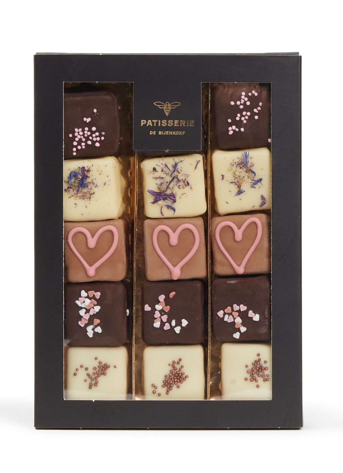Patisserie de Bijenkorf Love chocolade bonbons 15 stuks - voorkant undefined