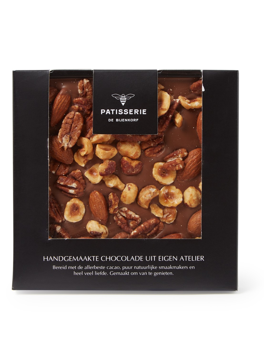 Patisserie de Bijenkorf Melkchocolade tablet noten 140 gram - voorkant undefined
