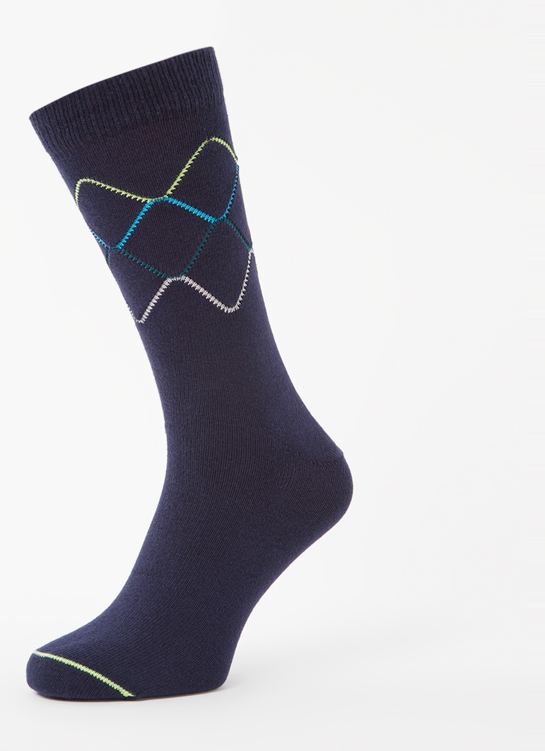 Paul Smith Argyle sokken met ruitdessin - detail donkerblauw