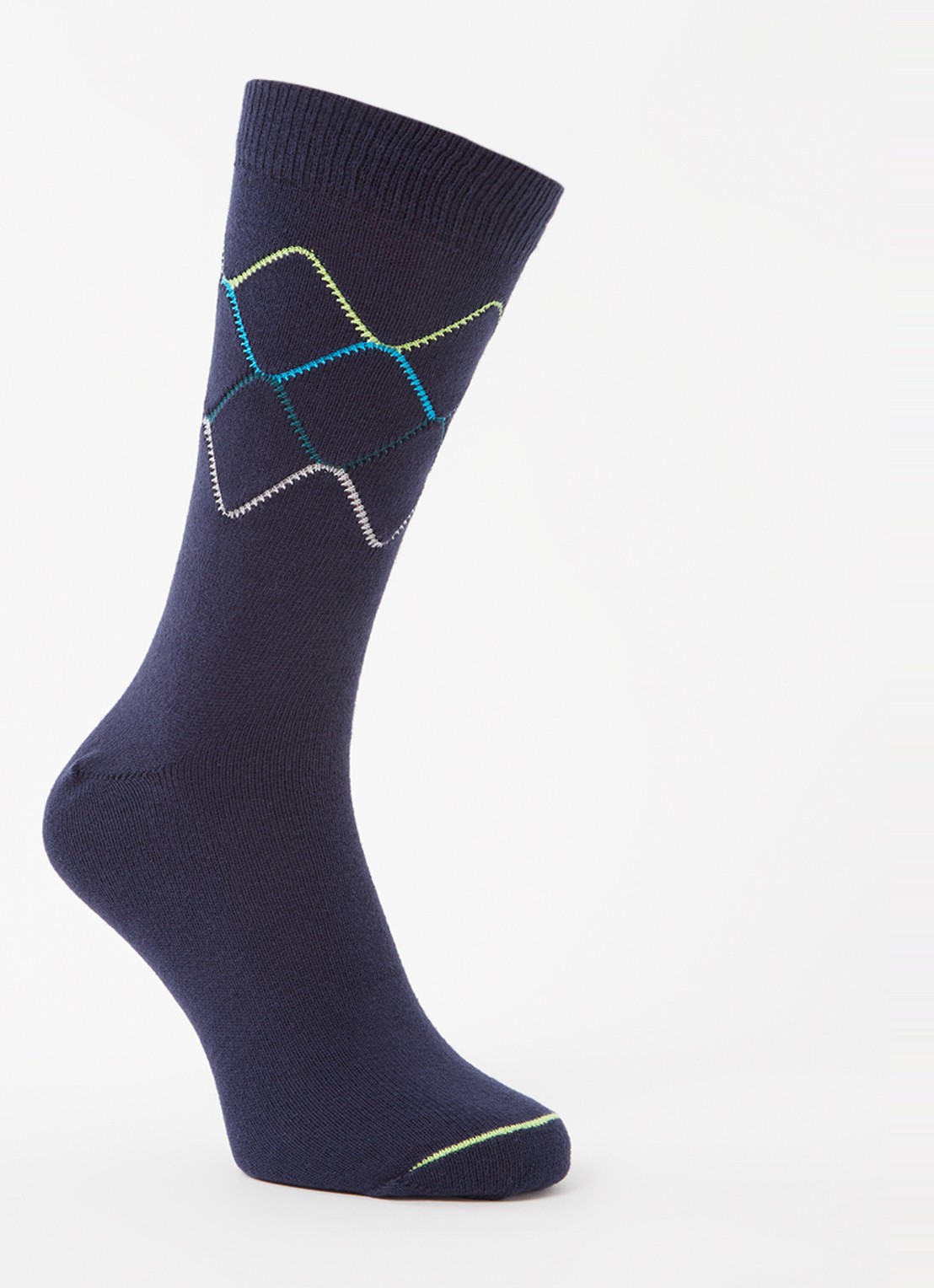 Paul Smith Argyle sokken met ruitdessin - voorkant 2 donkerblauw