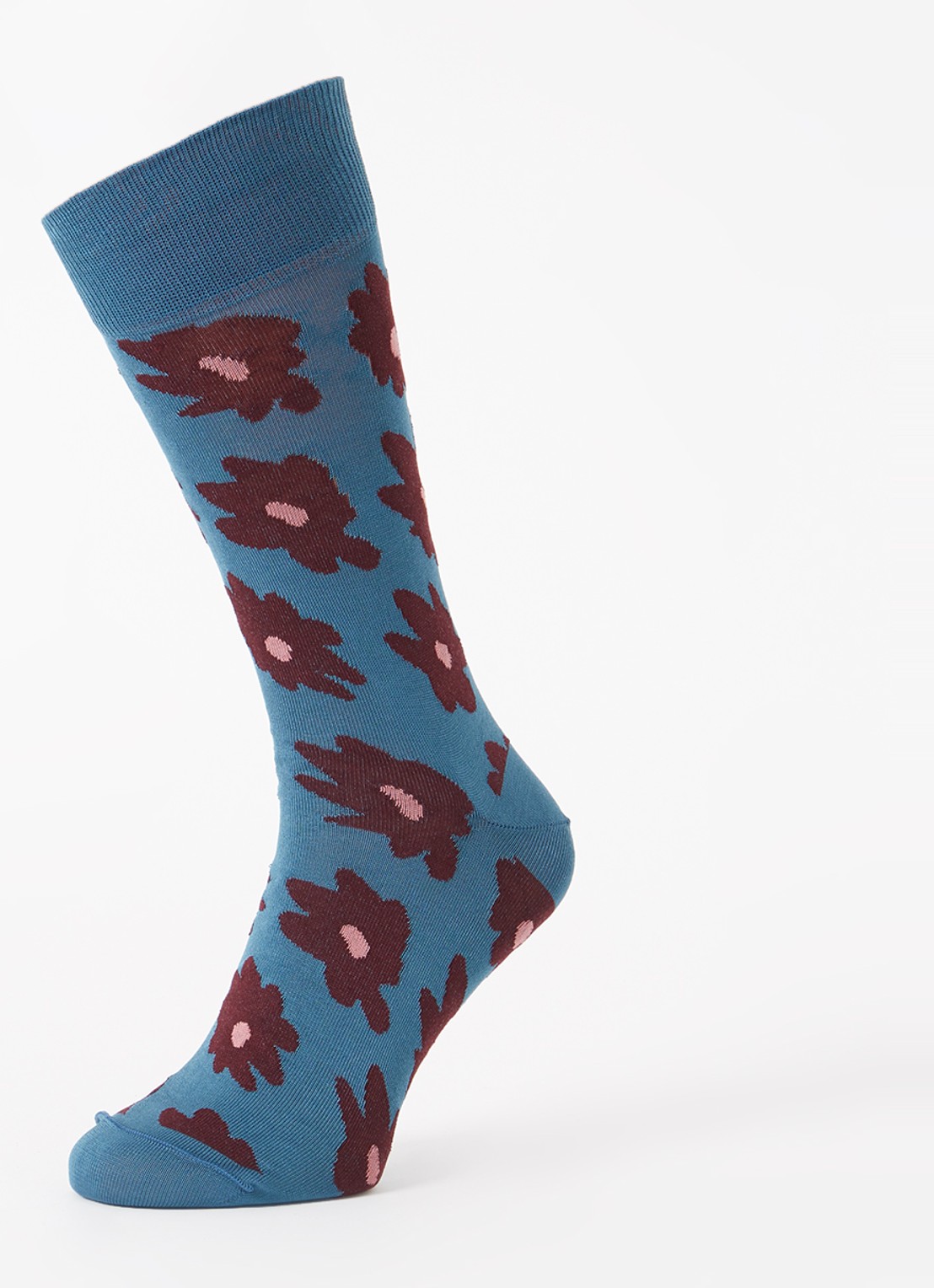 Paul Smith Big Flower sokken met bloemenprint - detail 3 petrol