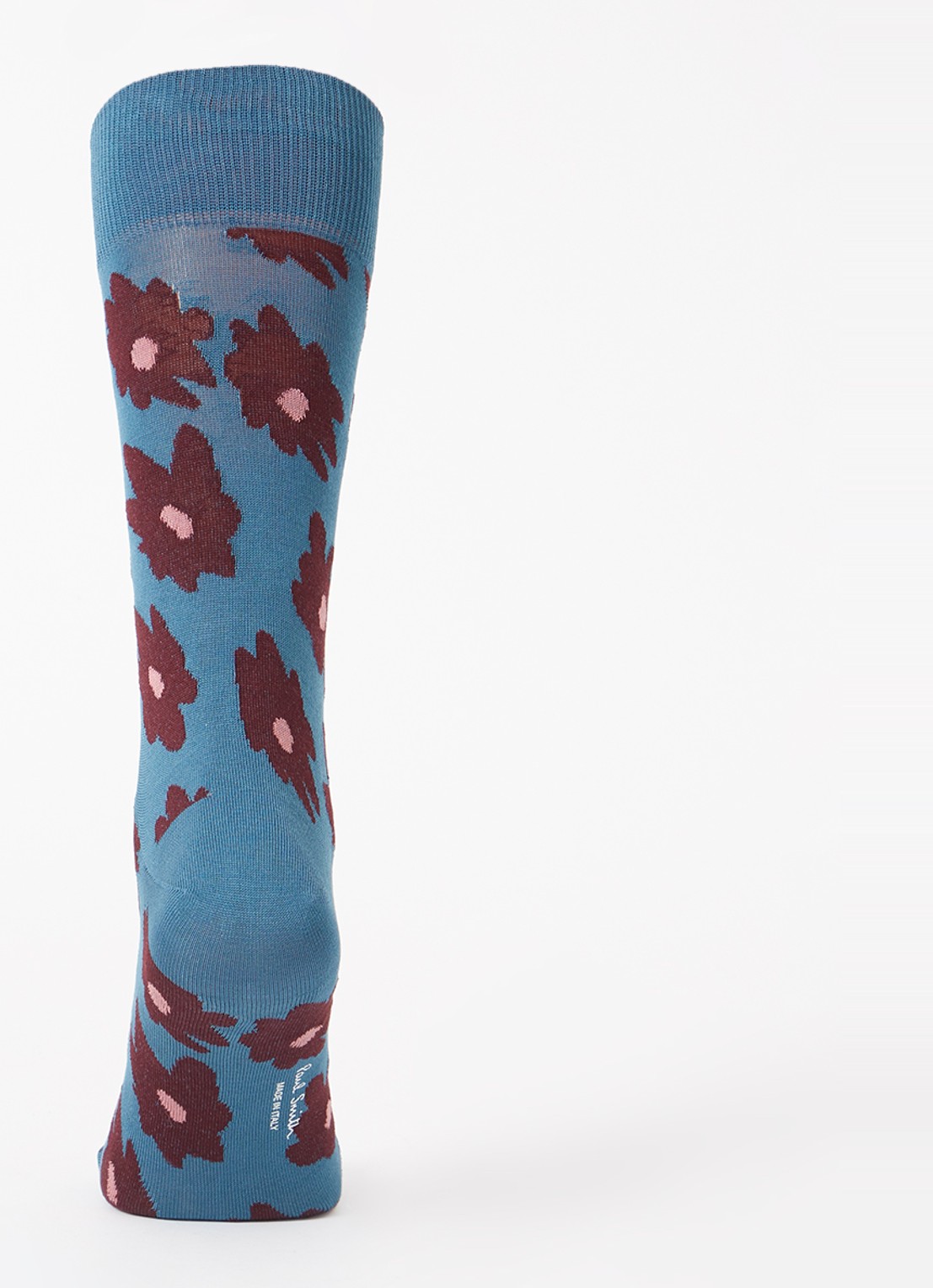 Paul Smith Big Flower sokken met bloemenprint - voorkant 2 petrol