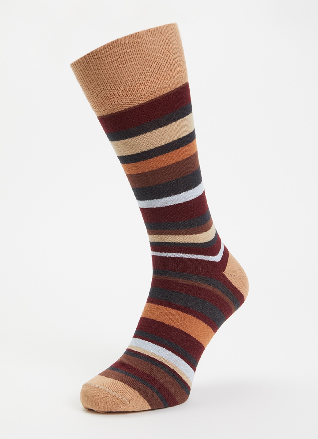 Paul Smith Clayton sokken met streepprint  - detail bruin