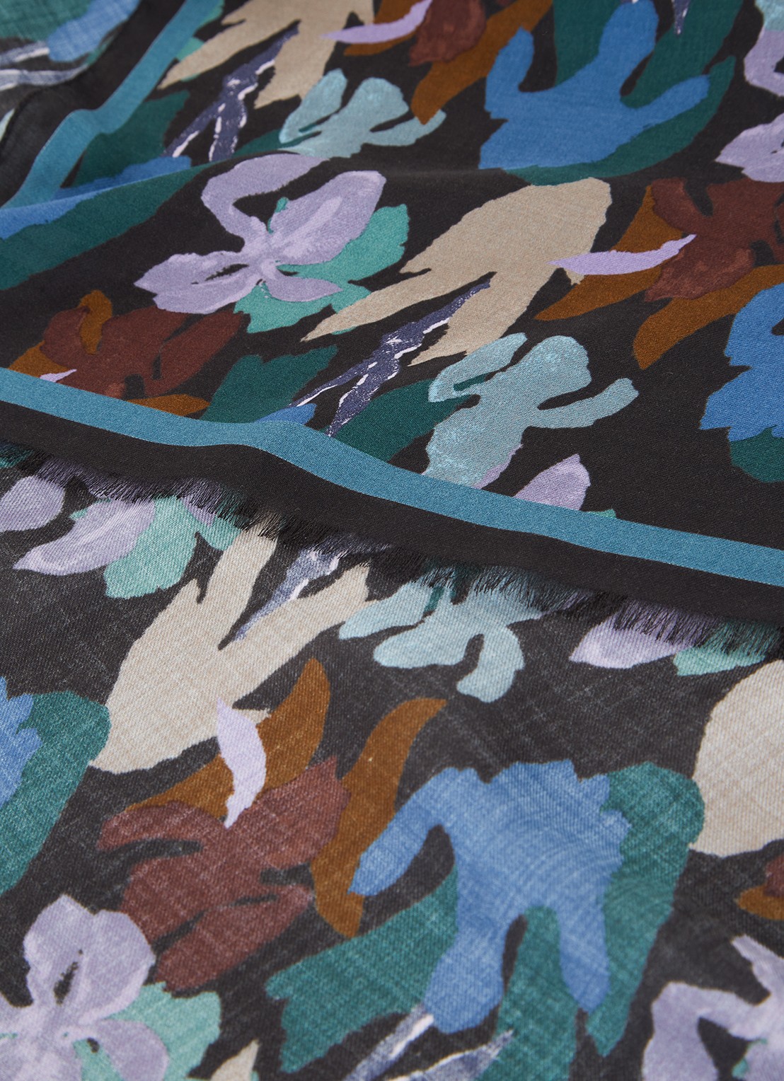 Paul Smith Iris sjaal met print 180 x 70 cm - detail 3 blauw