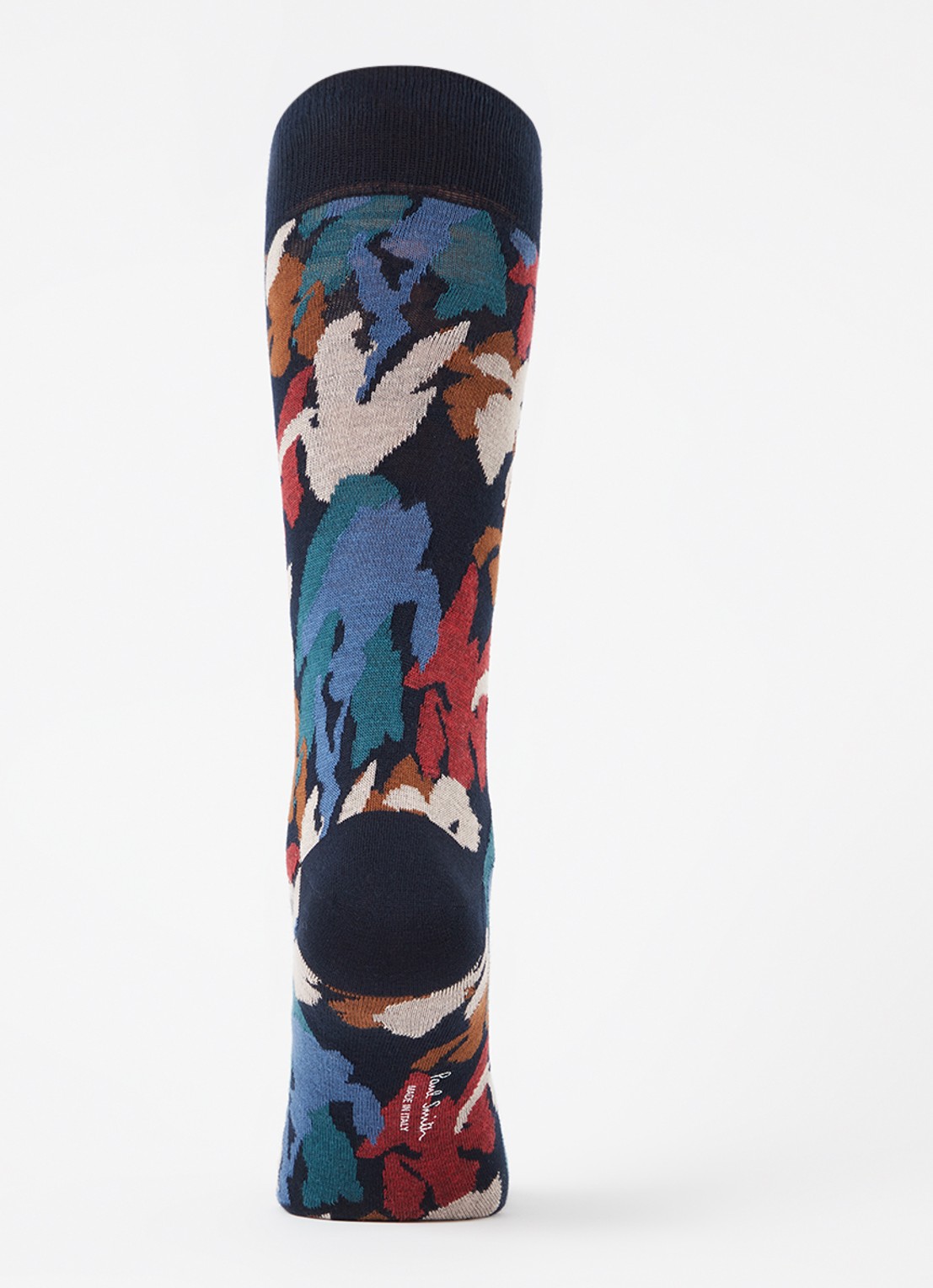 Paul Smith Iris sokken met bloemenprint - voorkant 2 donkerblauw