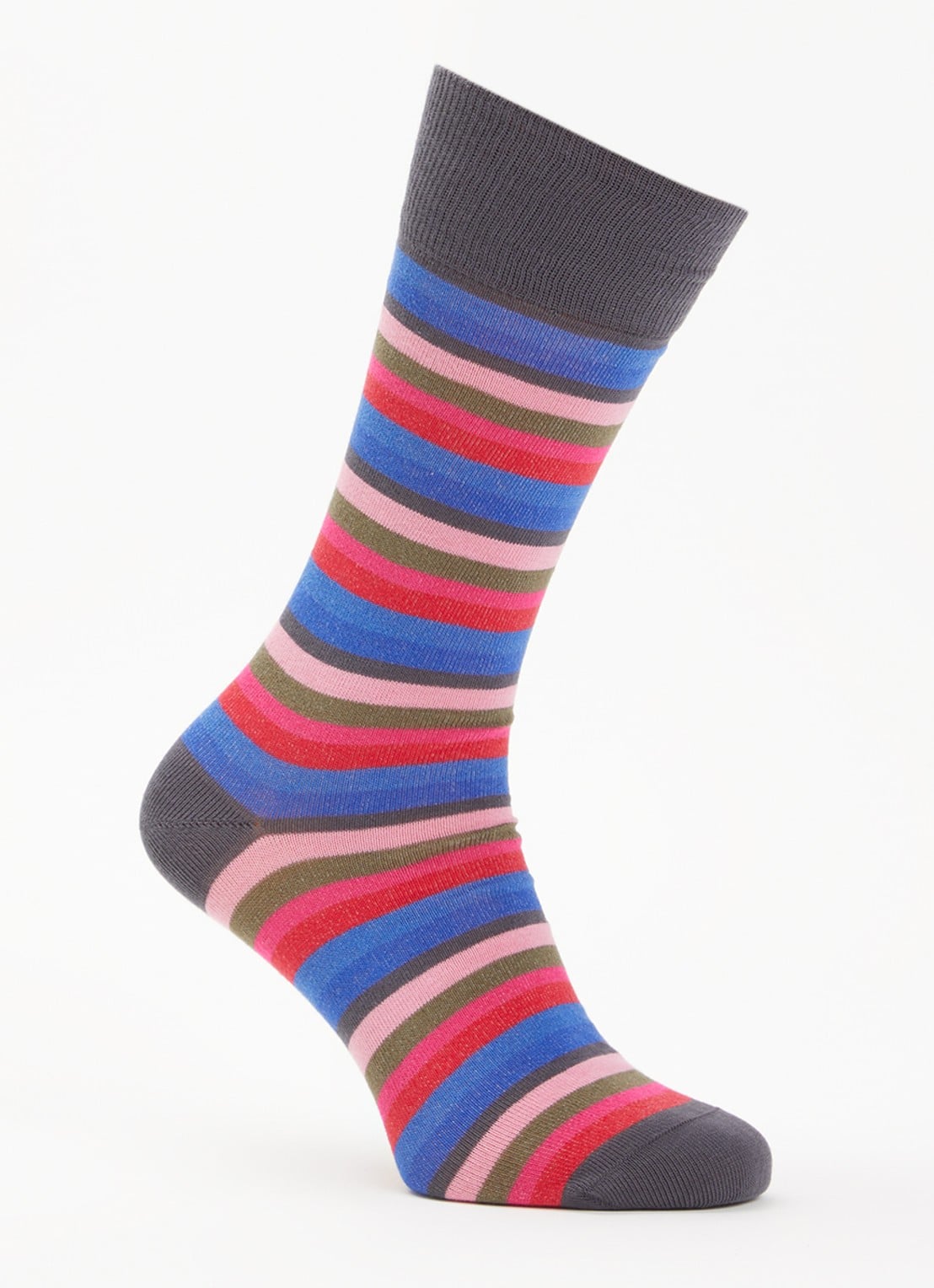 Paul Smith Kahlo sokken in katoenblend met streepprint - voorkant grijs