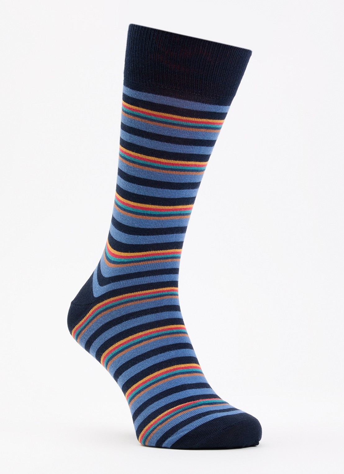 Paul Smith Nolan sokken met streepprint - voorkant donkerblauw