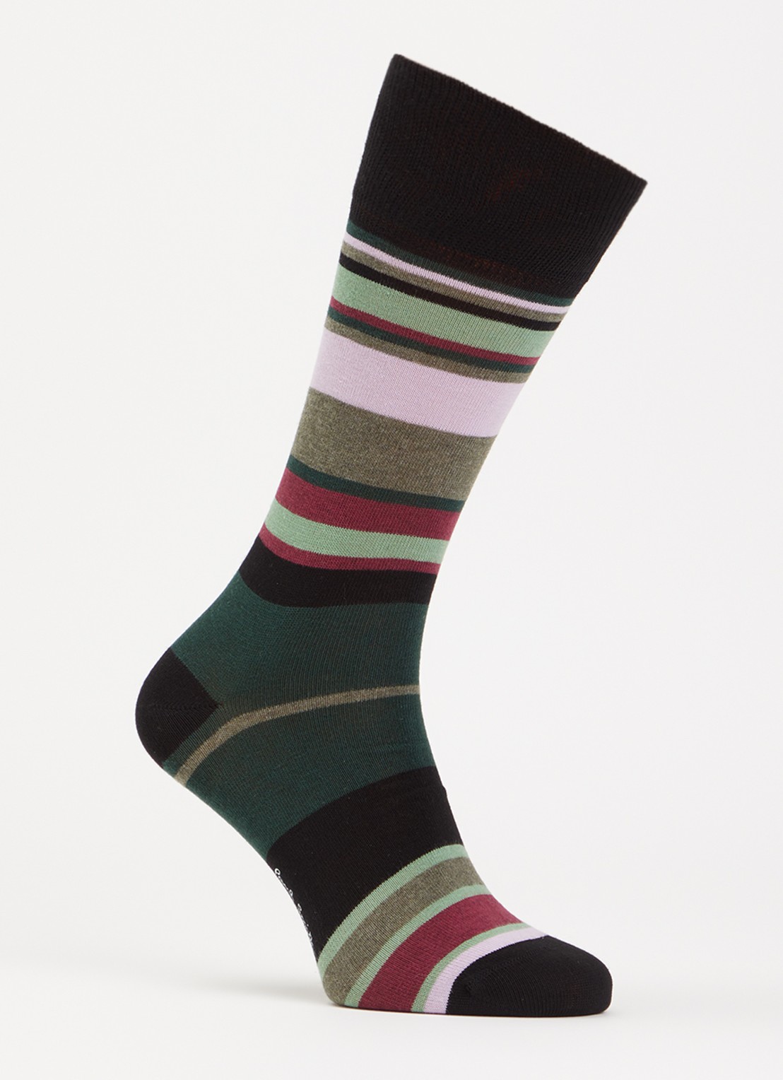 Paul Smith Ozzy sokken met streepprint - voorkant 2 groen