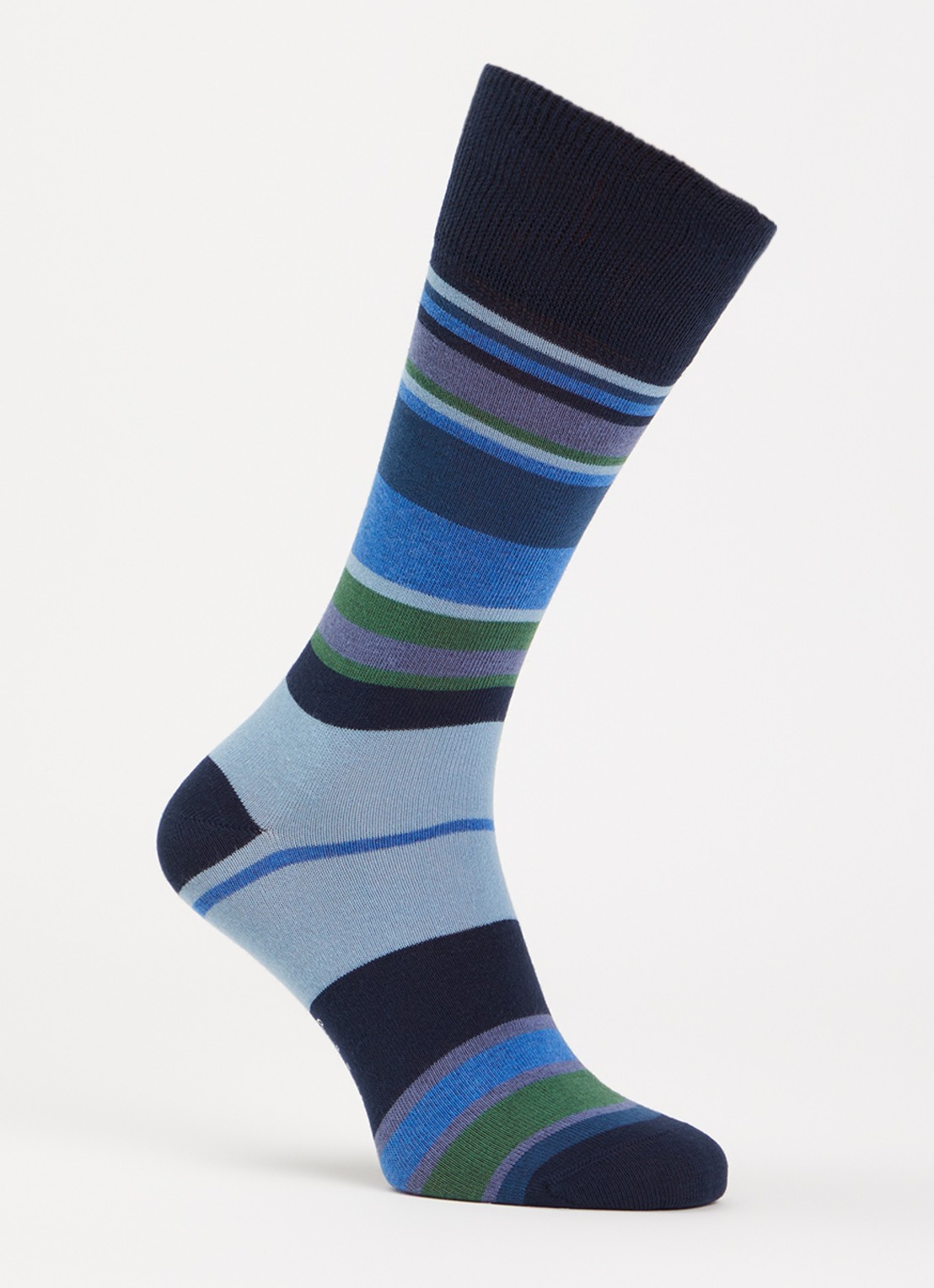 Paul Smith Ozzy sokken met streepprint - voorkant 2 donkerblauw