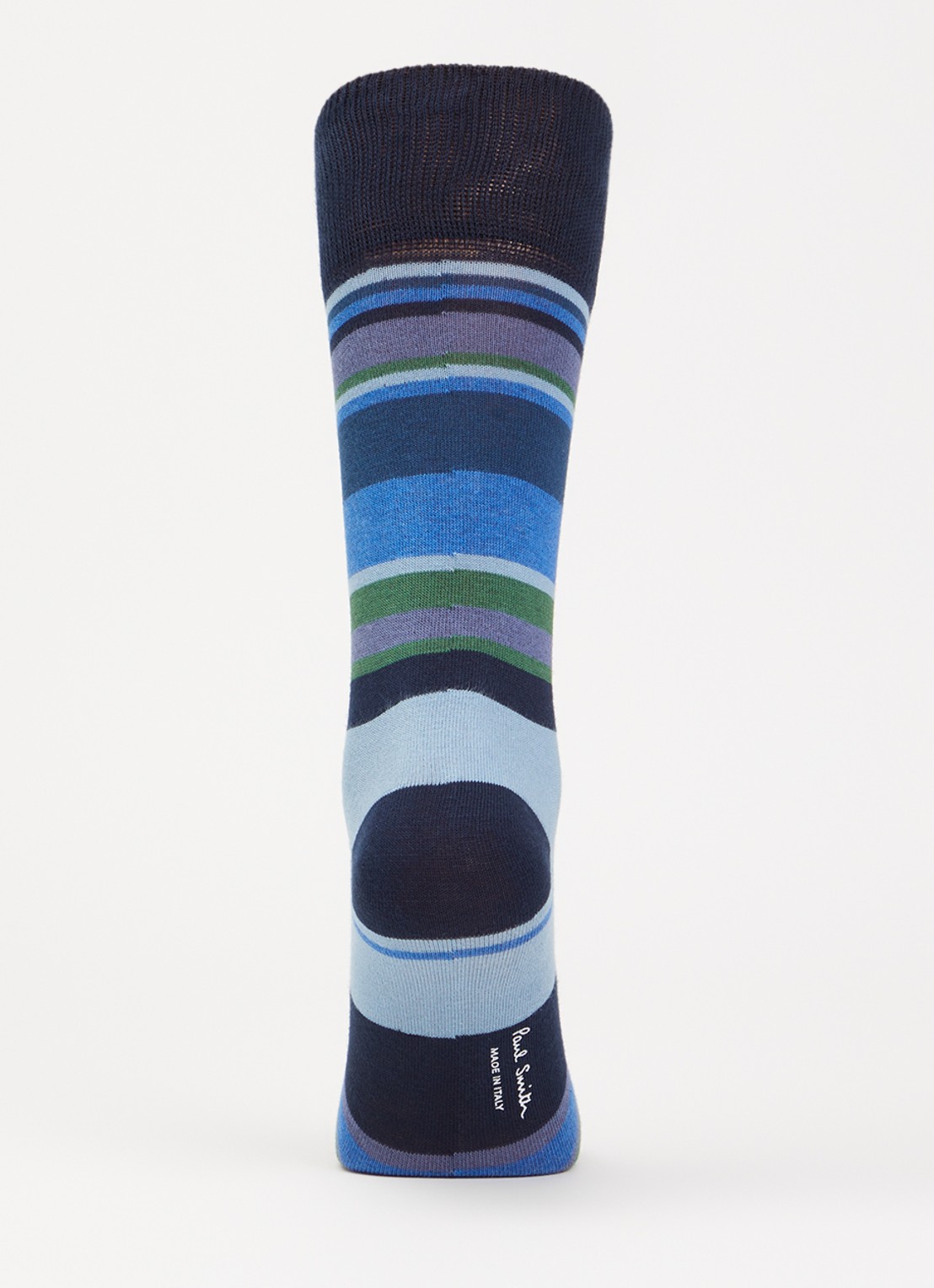 Paul Smith Ozzy sokken met streepprint - voorkant 3 donkerblauw