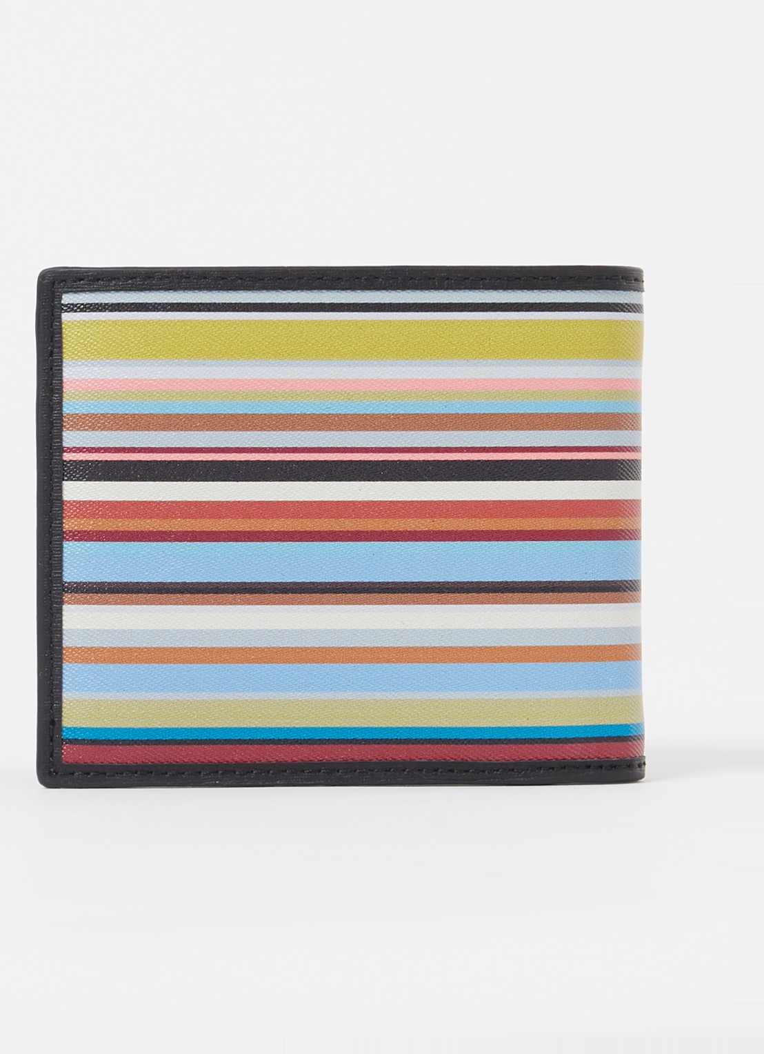 Paul Smith Portemonnee van leer met streepprint - detail zwart