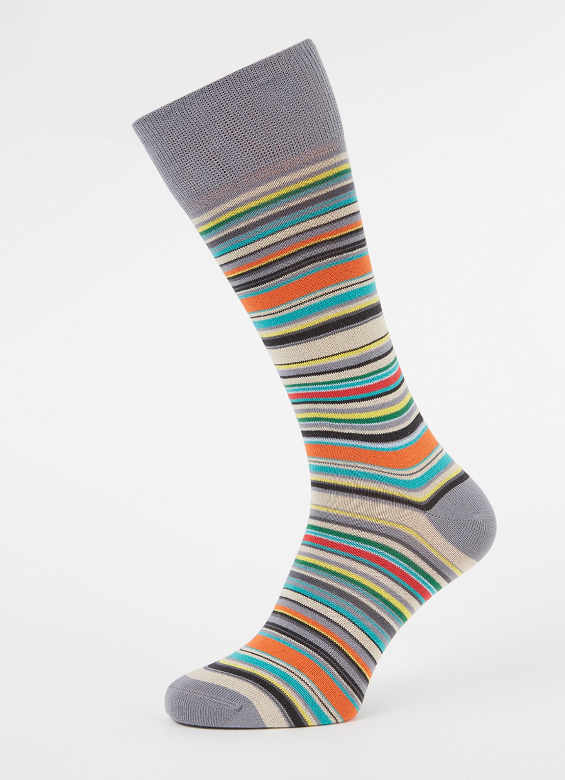 Paul Smith Signature sokken met streepprint in 2-pack - detail grijs