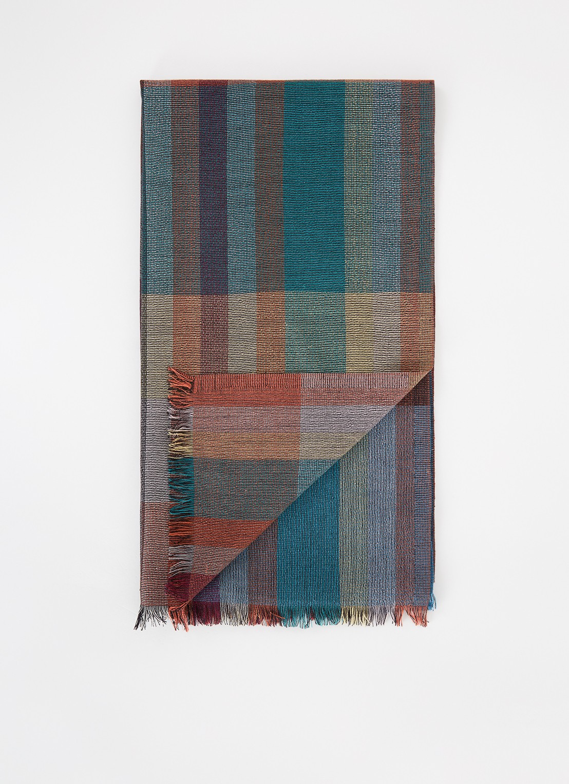 Paul Smith Signature Stripe sjaal in kasjmierblend 180 x 25 cm - voorkant multicolor