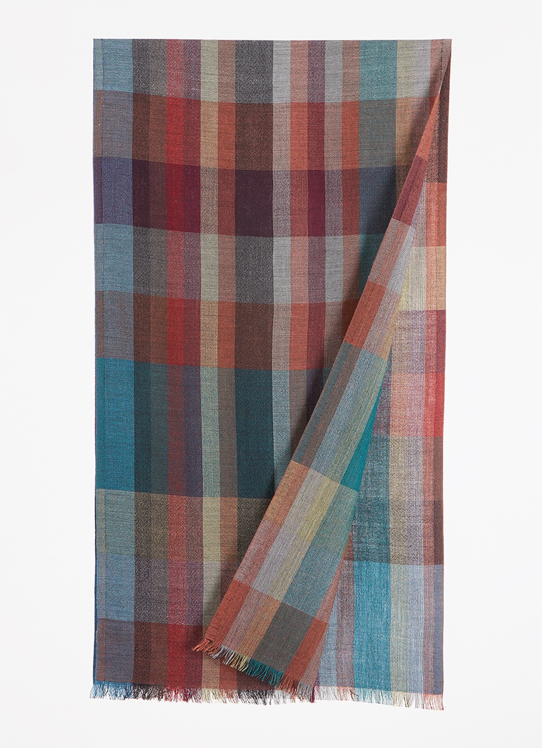 Paul Smith Signature Stripe sjaal in kasjmierblend 180 x 25 cm - voorkant 2 multicolor