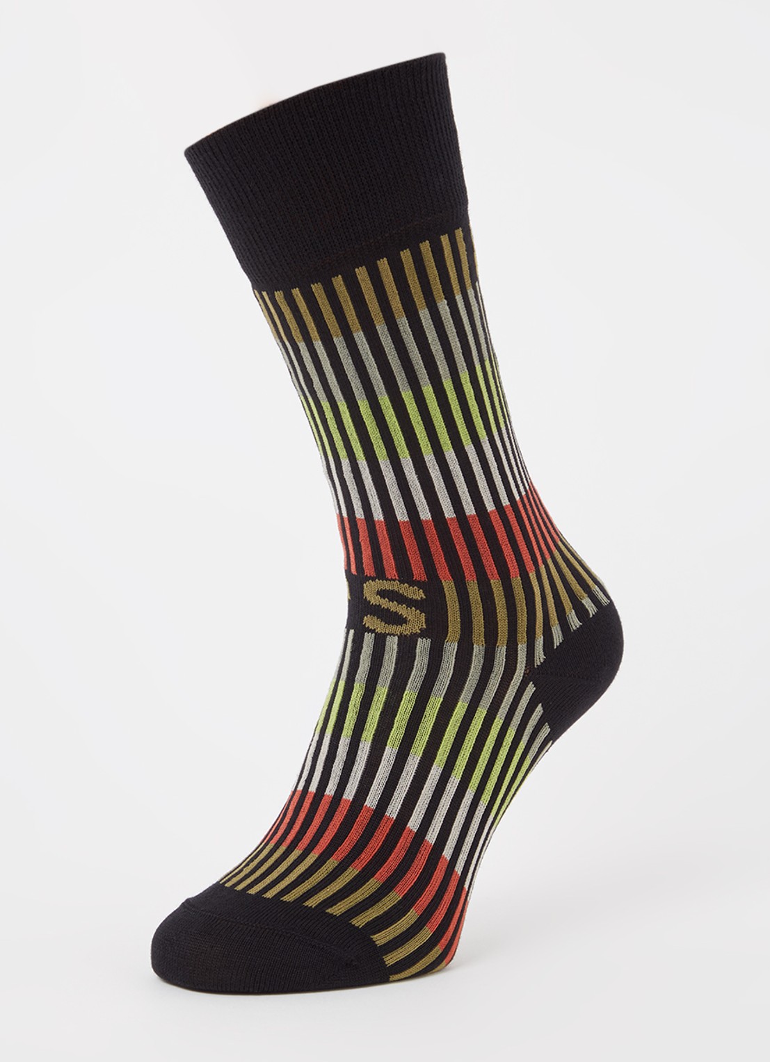 Paul Smith Sokken in katoenblend met streep dessin - detail zwart